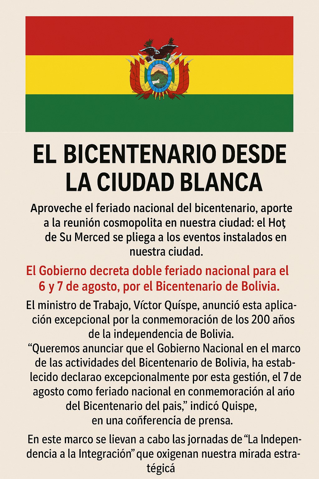 EL BICENTENARIO EN LA CIUDAD BLANCA DE AMERICA..!!