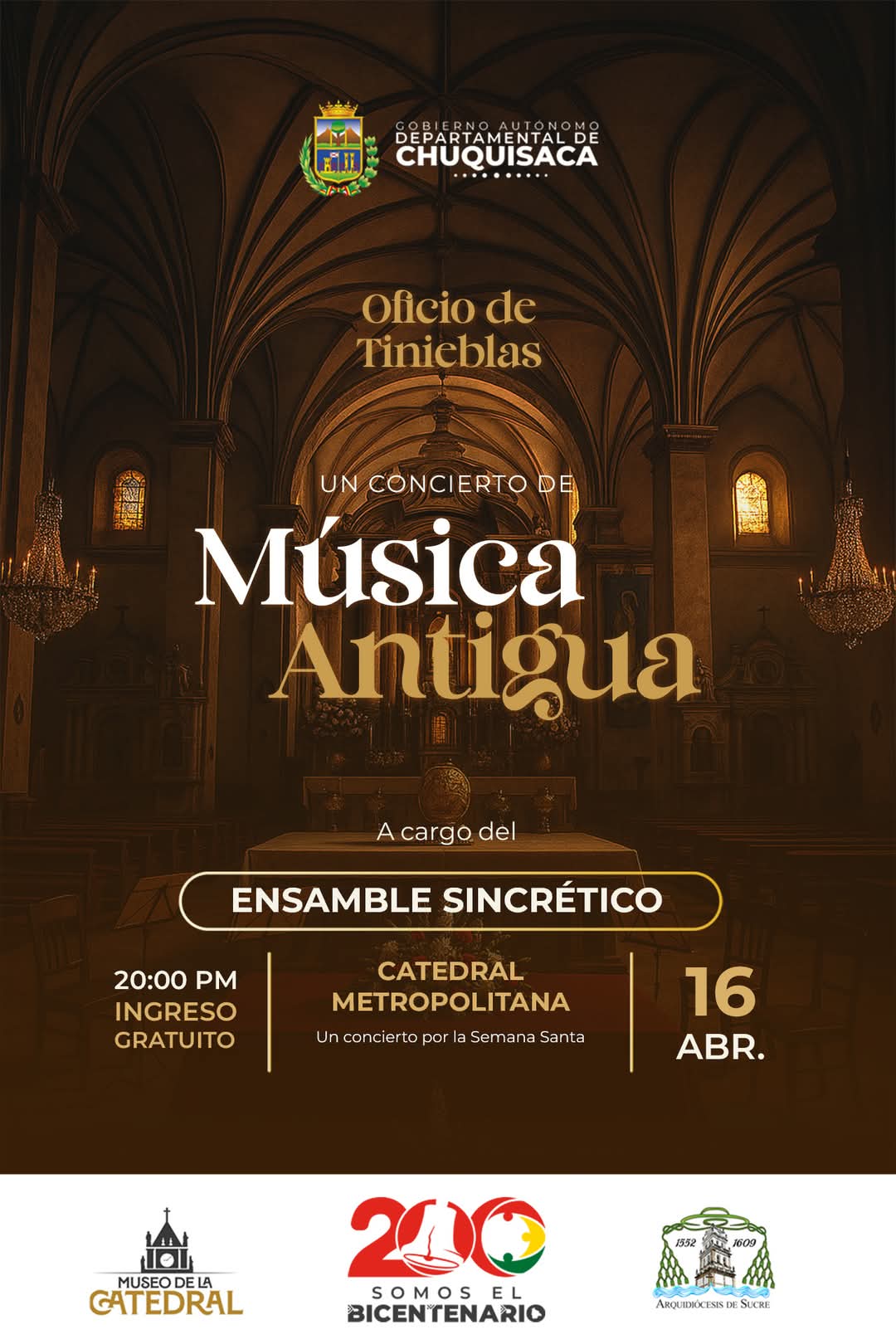 “Música del Ensamble Sincrético en Sucre, notas musicales en  Semana Santa”